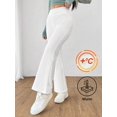 thumbnail image 1 of Women's Petite Navy Blue Textured Knit Flare Sweatpants, 1 of 10