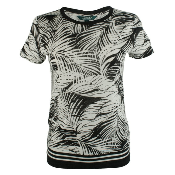 Women's Petite Palm Linen Blend Shirt-B-PS