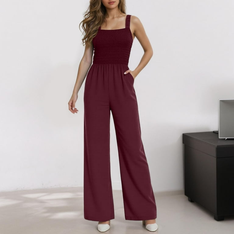 Women's Petite Regular Tall Casual Loose Overalls Jumpsuits