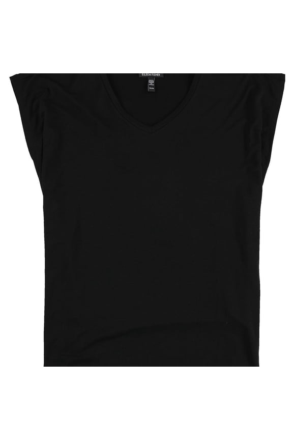 Womens Solid Basic T-Shirt, Black, Petite, P/PS