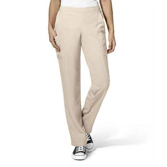 Women's Petite Size Flat Front Double Cargo Scrub Pant