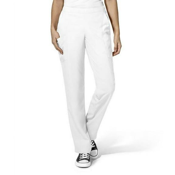 Women's Petite Size Flat Front Double Cargo Scrub Pant