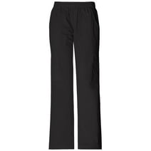 Women's Petite Workwear Scrubs Core Stretch Pull-On Cargo Pant, Black, Medium-Petite