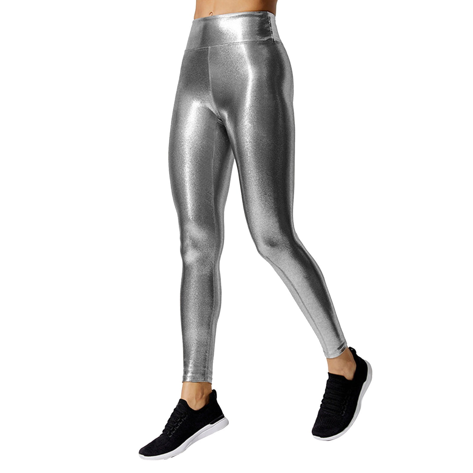 GuLuBin Women's Petite Yoga Pants Women's Stretchy Leather Leggings