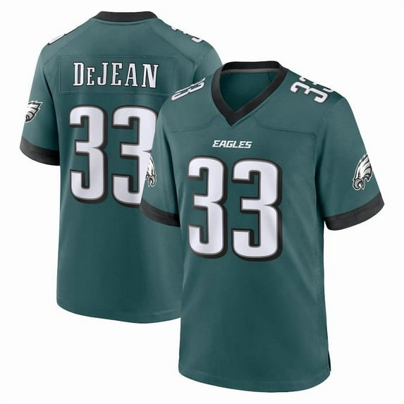 Women's Philadelphia DeJean 33 Green Stitched T-Shirts Sports Player Game Top, Small