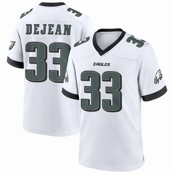 Women's Philadelphia DeJean 33 White Stitched T-Shirts Sports Player Game Top, Medium