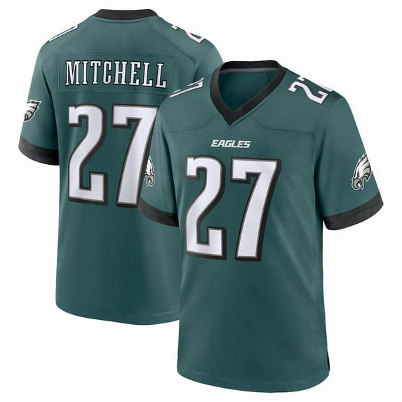 Women's Philadelphia Mitchell 27 Green Stitched T-Shirts Sports Player Game Top, Large