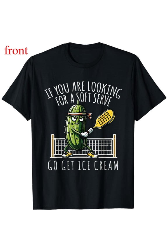 Women's Pickle Graphic Comfortable T Shirt Funny Breathable Short Sleeve Round Neck Top Black S-5XL