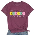 thumbnail image 1 of Women's Pickleball Graphic T-Shirts Funny Letter Printed Short Sleeve Crewneck Tee Tops Trendy Casual Relaxed Fit Blouses, 1 of 2
