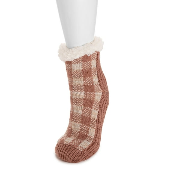 MUK LUKS Women's Pieced Cabin Sock, 1-Pair, Sizes S/M & L/XL