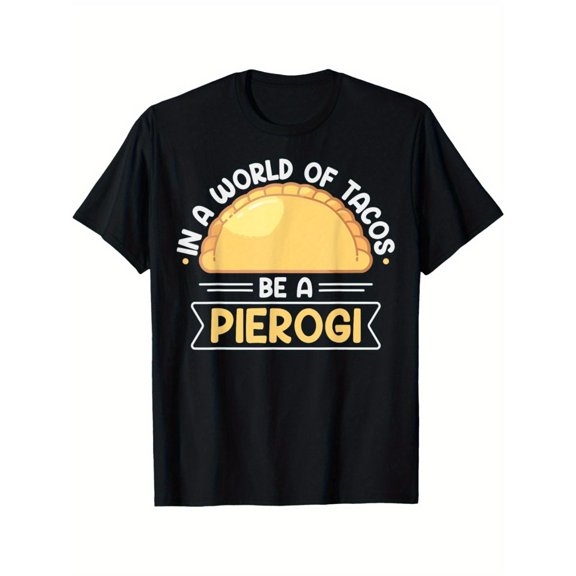 Women's Pierogi Graphic Breathable T Shirt Casual Comfortable Short Sleeve Round Neck Top Black S-5XL