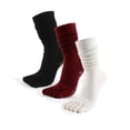 thumbnail image 1 of Women's Pilates Yoga Socks - Five-Toe Non-Slip Grip Socks for Yoga, Barre, Hospital & Barefoot Activities - 3 Pairs, 1 of 8