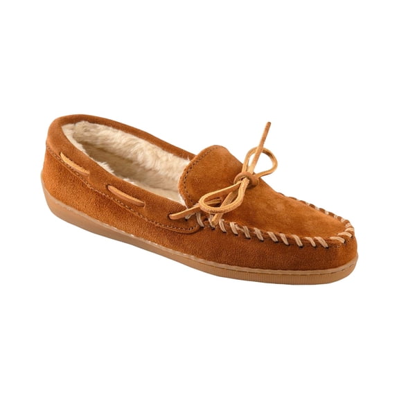 Minnetonka Women's Hardsole Pile Lined Slipper, Brown 9