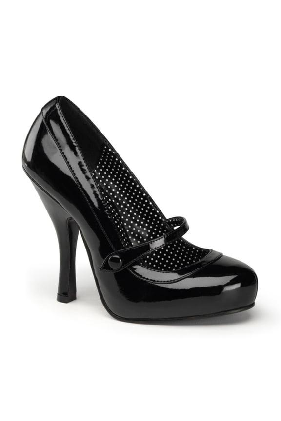 4 1/2" Heel, 3/4" Hidden P/F Mary Jane Pump - Blk Pat, 5