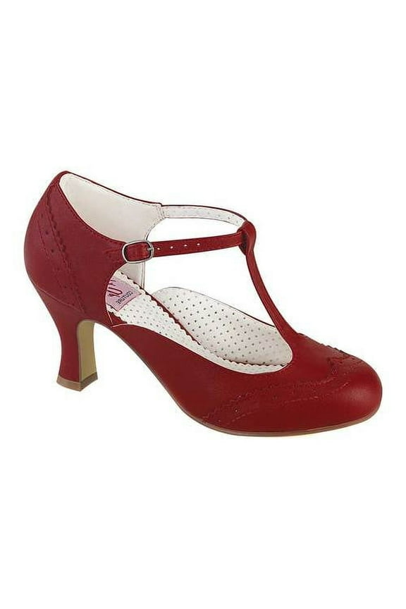 Women's Pin Up Couture Flapper-26 T-Strap Heel