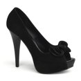 thumbnail image 1 of **5" Heel, Peep Toe Platform Pump W/ Ruffle Detail At Toe - Blk Suede Pu, 5, 1 of 2