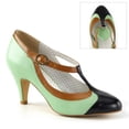 thumbnail image 1 of 3" Heel T-Strap Pump - Mint Multi Faux Leather, 9, 1 of 3