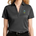 thumbnail image 1 of Women's Pineapple Patch No Button Polo Shirt, 3XL Black Heather, 1 of 3