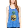thumbnail image 1 of Women's Pineapple Skull Printed Flowy Racerback Tank Top, 1 of 1