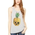 thumbnail image 1 of Women's Pineapple Skull Printed Flowy Racerback Tank Top, 1 of 1