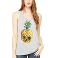 thumbnail image 1 of Women's Pineapple Skull Printed Flowy Racerback Tank Top, 1 of 1