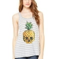 thumbnail image 1 of Women's Pineapple Skull Printed Flowy Racerback Tank Top, 1 of 1