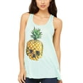 thumbnail image 1 of Women's Pineapple Skull Printed Flowy Racerback Tank Top, 1 of 1
