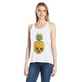thumbnail image 1 of Women's Pineapple Skull Printed Flowy Racerback Tank Top, 1 of 2