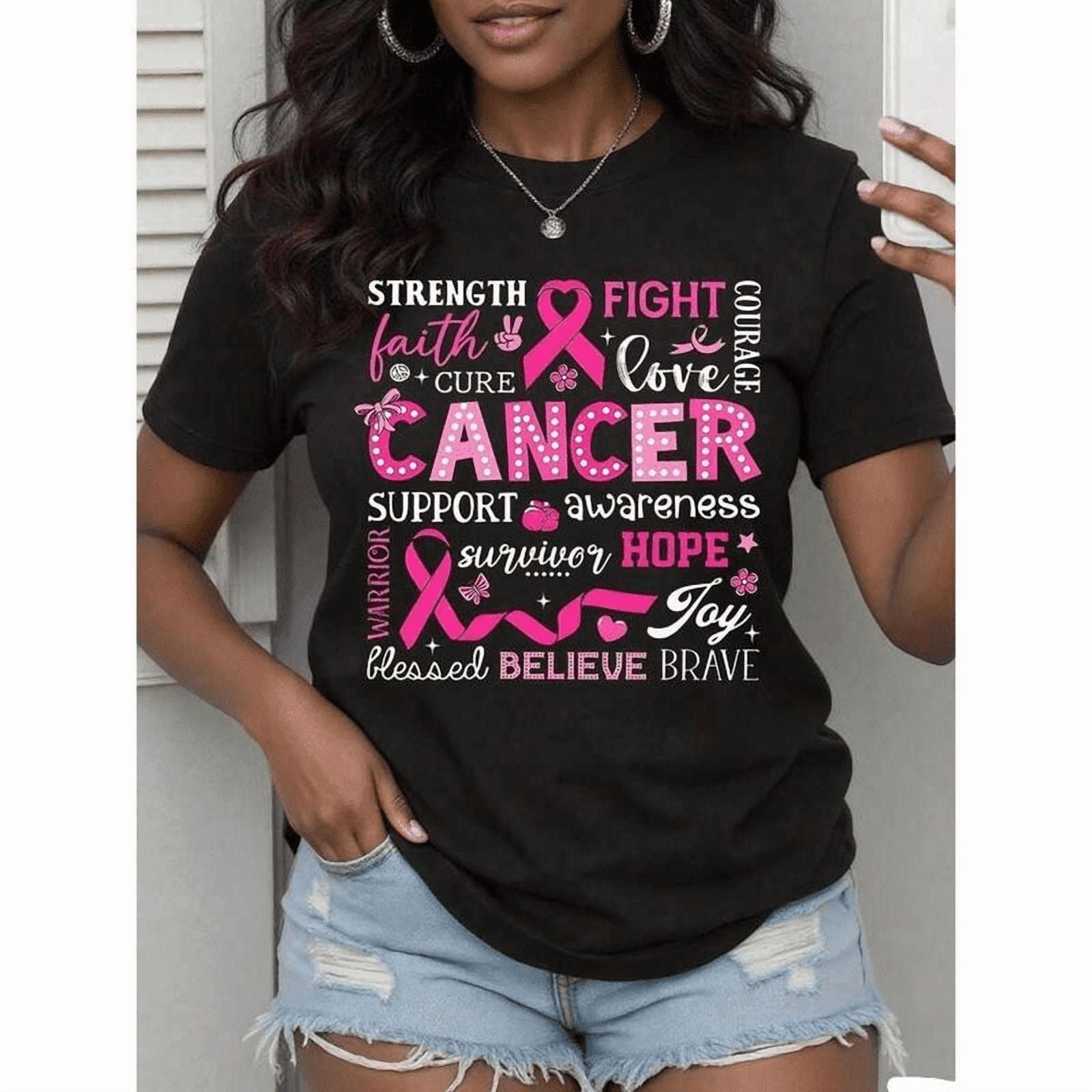 Pink Ribbonns Women's Pink Awareness T-Shirt - Breast Cancer Awareness Pink Ribbon ...