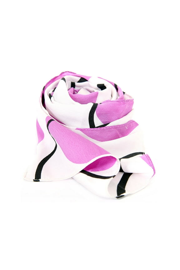 Women's Pink & Black Circles Polyester Scarf Purple/White Scarf Wrap 12 x 72 inches