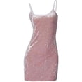 thumbnail image 1 of Women's Pink Crushed Velvet Dress, 1 of 7