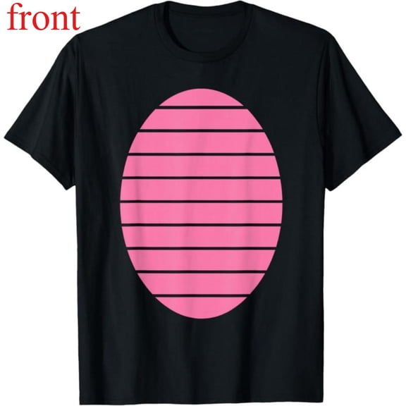 Women's Pink Egg Graphic Comfortable T Shirt Casual Cotton Short Sleeve Round Neck Top Black S-5XL