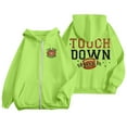 thumbnail image 1 of Women's Pink Football Hoodie 'Tis The Season Touchdown Graphic Zip Up Sweatshirt Cozy and Stylish, 1 of 4