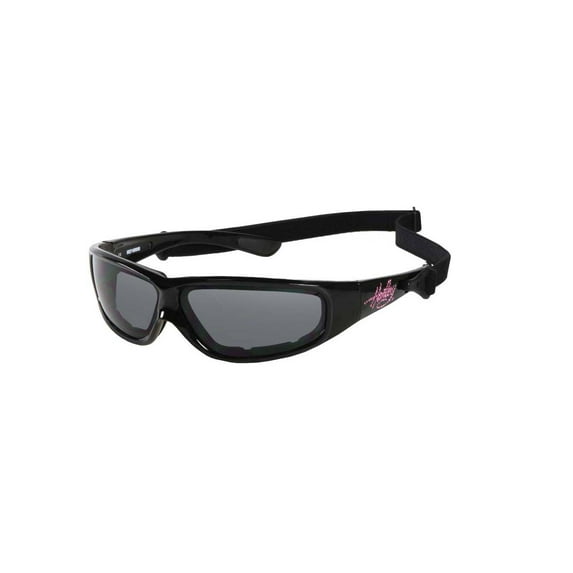 Women's Pink Label Sunglasses, Rhinestone H-D Script, Gray Lens HDSZ PK05 BLK-3