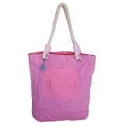 Womens Pink Medium Anchor Print Beach Bag Tote Handbag