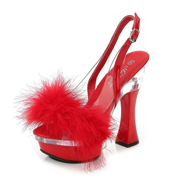 Women's Pink NightClub Sandals with for 14cm Heels for Dance 10365 Series Car Snow LFD