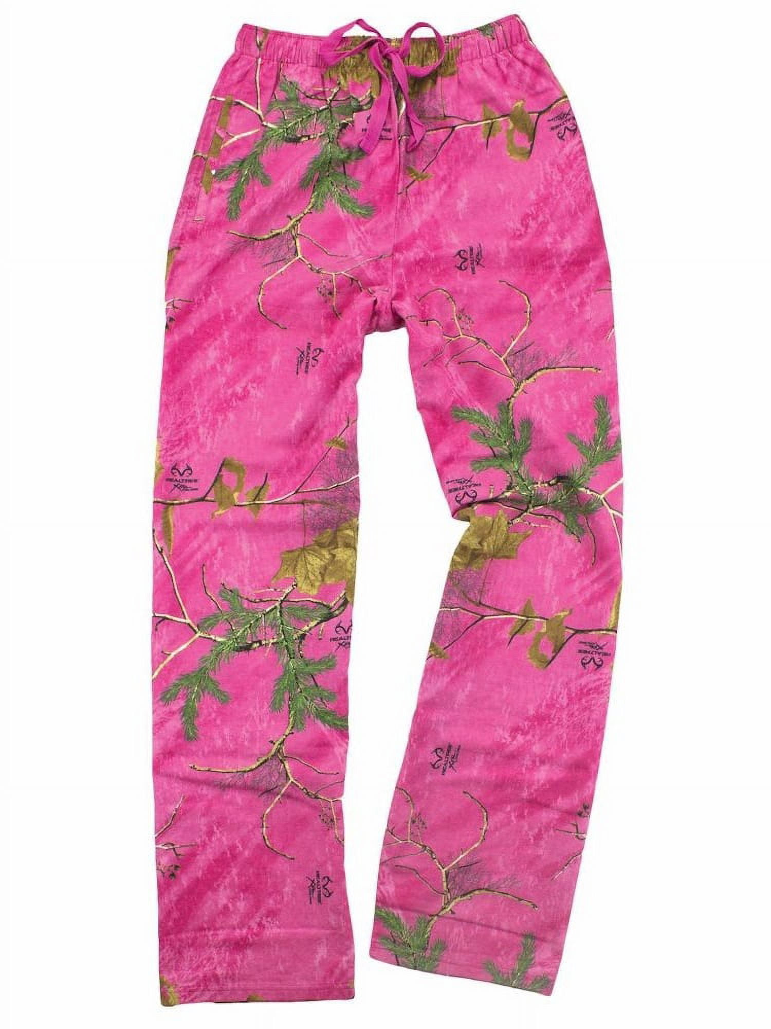 Women s Pink Realtree r Camouflage Flannel Pajama Pants Walmart