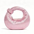 thumbnail image 1 of REMANLAND Women's Satin Rhinestone Crescent Evening Handbag, Pink, 1 of 6