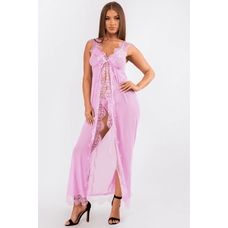 Pink sheer hotsell maxi dress