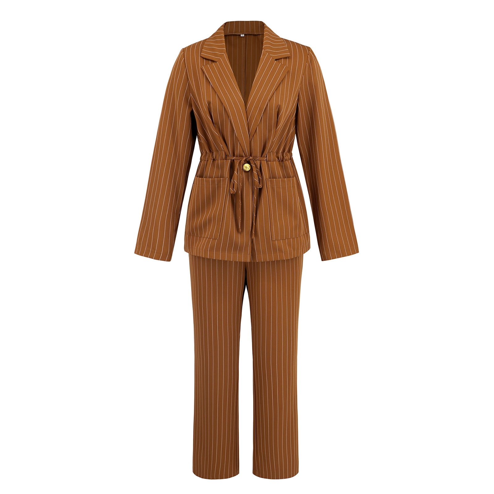 Black Pinstripes Suit Pants – Women’s Tailored Office Trousers