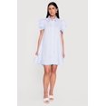 thumbnail image 1 of Women's Pinstripe Tiered Ruffle Sleeve Shirt Dress, 1 of 3