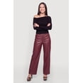 thumbnail image 1 of Women's Pintuck Wide Leg Faux Leather Pants, 1 of 4