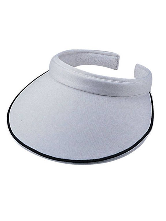 Women's Piping Clip On Visor, White