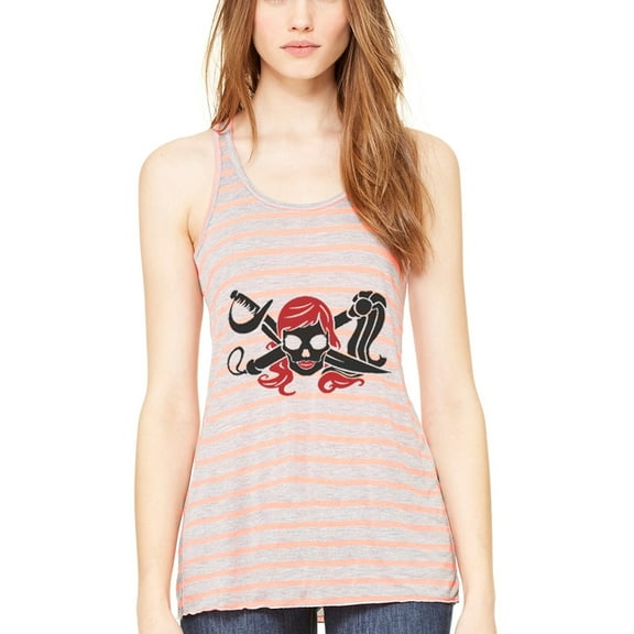 Women's Pirate Printed Flowy Racerback Tank Top