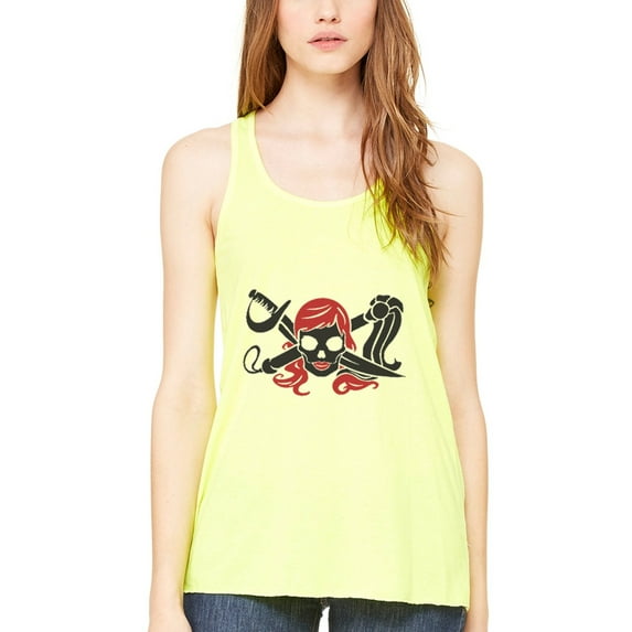 Women's Pirate Printed Flowy Racerback Tank Top