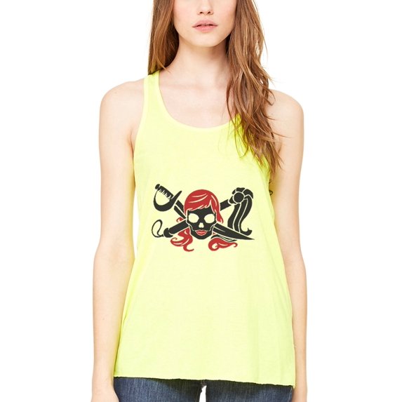 Women's Pirate Printed Flowy Racerback Tank Top
