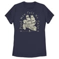 thumbnail image 1 of Women's Pirates of the Caribbean: Dead Man's Chest Dead Men Tell No Tales Black Pearl  Graphic Tee Navy Blue Large, 1 of 4