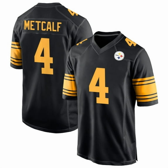 Women's Pittsburgh Metcalf 4 Black Alternate Stitched T-Shirts Sports Player Game Top, Small