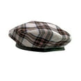 thumbnail image 1 of Women's Plaid Beret Hat, Classic British Style Flat Top Painter Cap for Women,56-58cm,gray white, 1 of 8