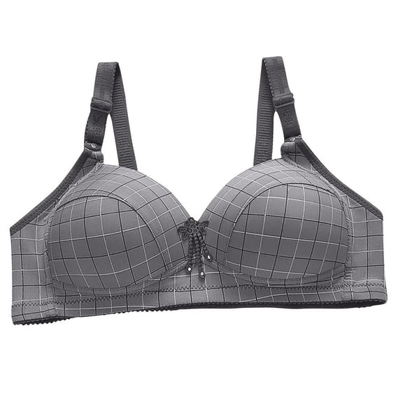 Women's Plaid Bralette Supportive Underwear Push Up Lingerie Everyday Lingerie Plunge Bra Full Coverage Bralettes Beauty T-Shirt Bra Comfortable Underwire